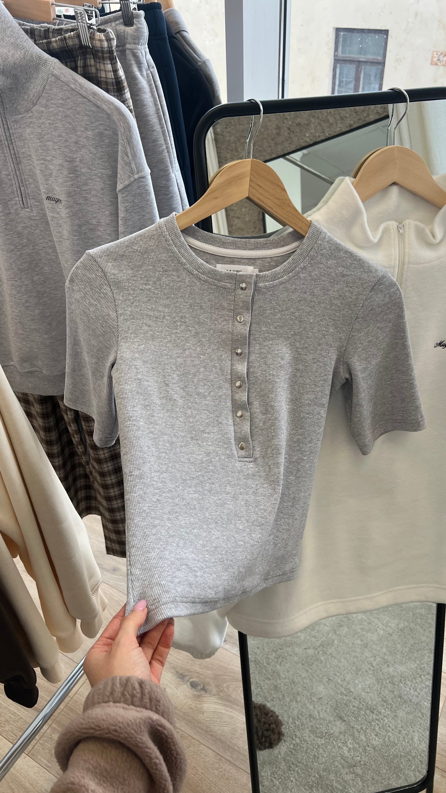 MELANGE RIB TEE | SAMPLE