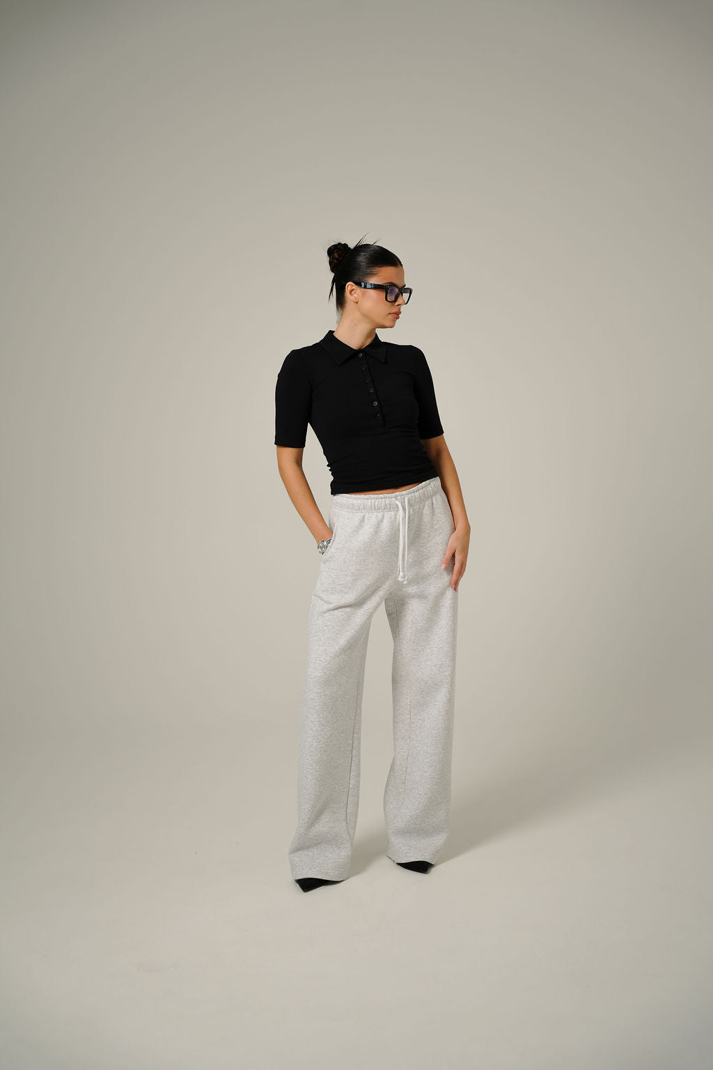 MELANGE STRAIGHT PANTS