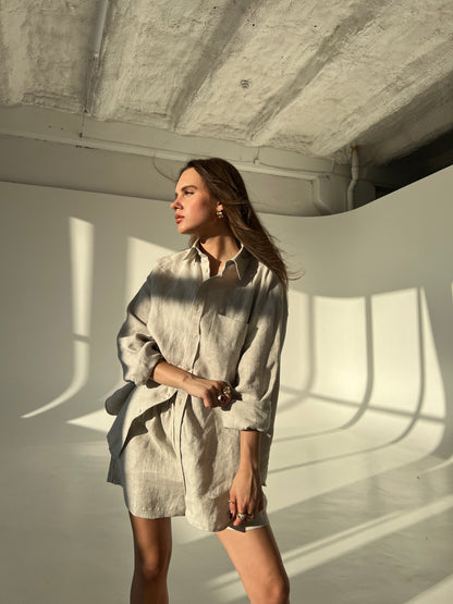 LINEN SHIRT IN NATURAL
