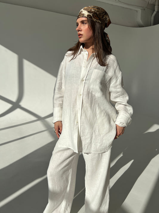 LINEN SHIRT IN SOFT WHITE