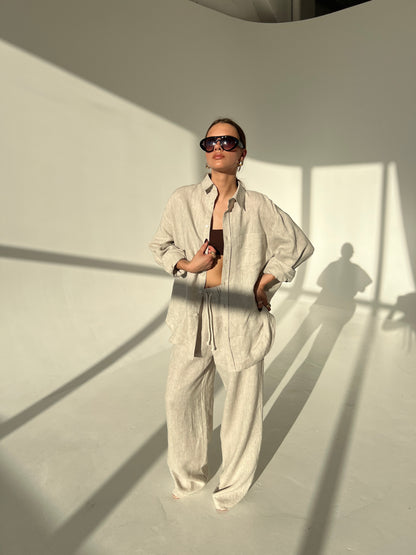 LINEN SHIRT IN NATURAL