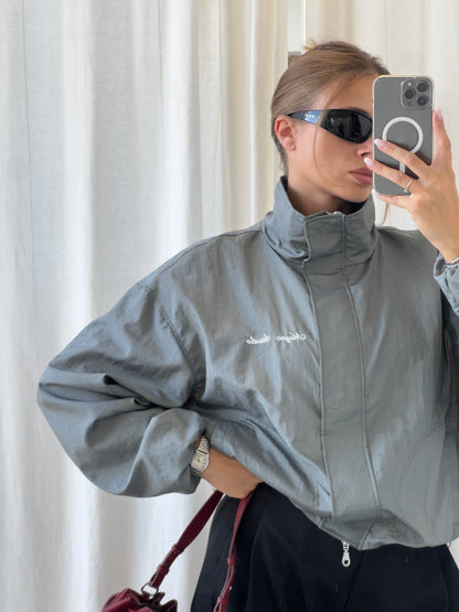 FUNNEL NECK WINDBREAKER - MINERAL GREY