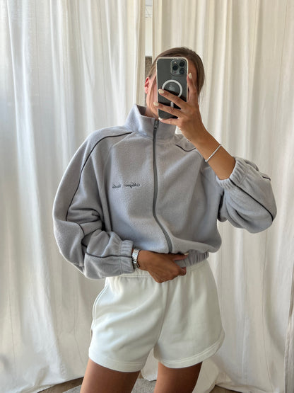 FLEECE COLLAR ZIP - LIGHT GREY