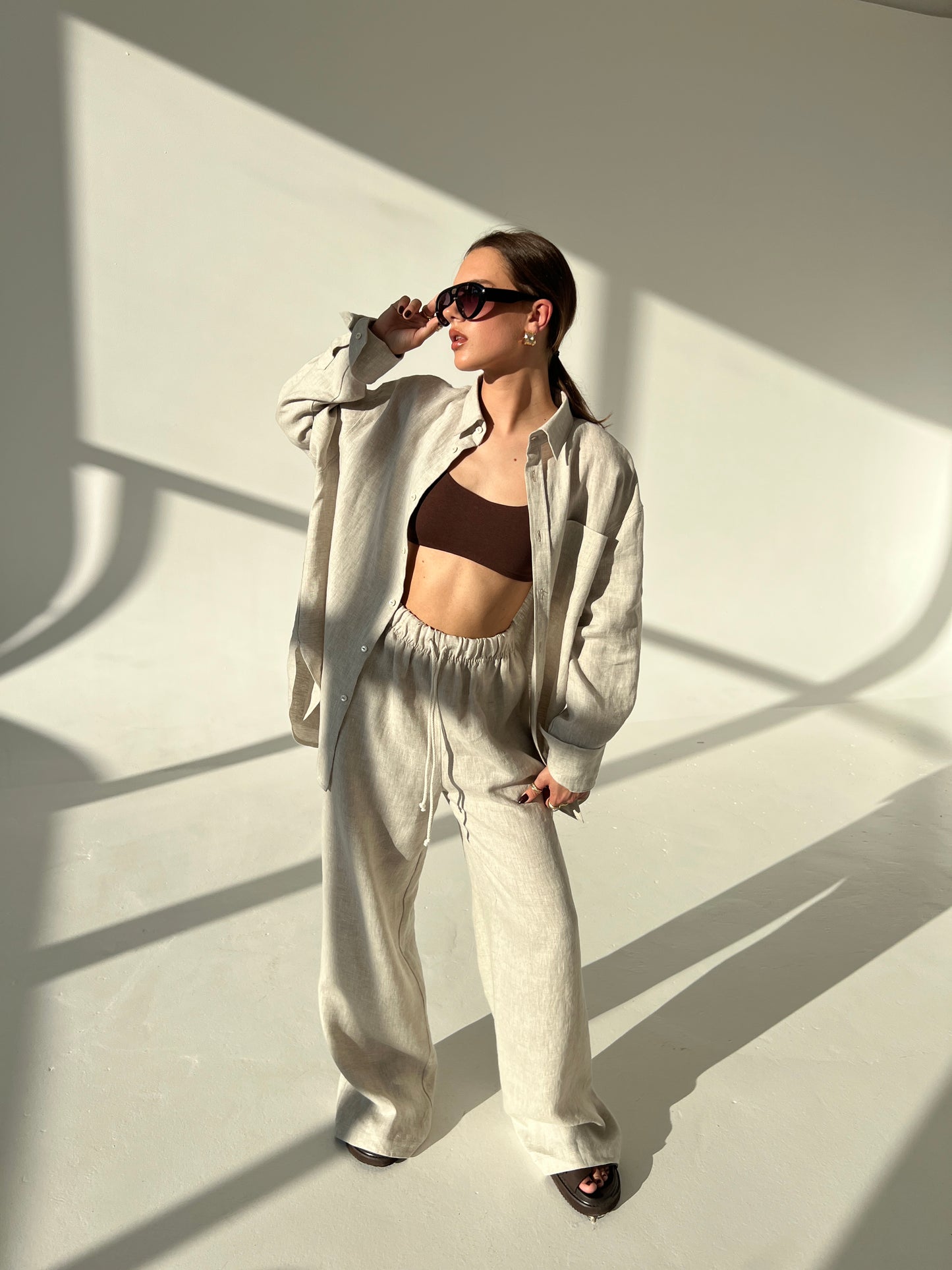 LINEN PANTS IN NATURAL