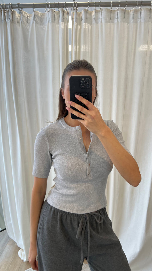 MELANGE RIB TEE | SAMPLE