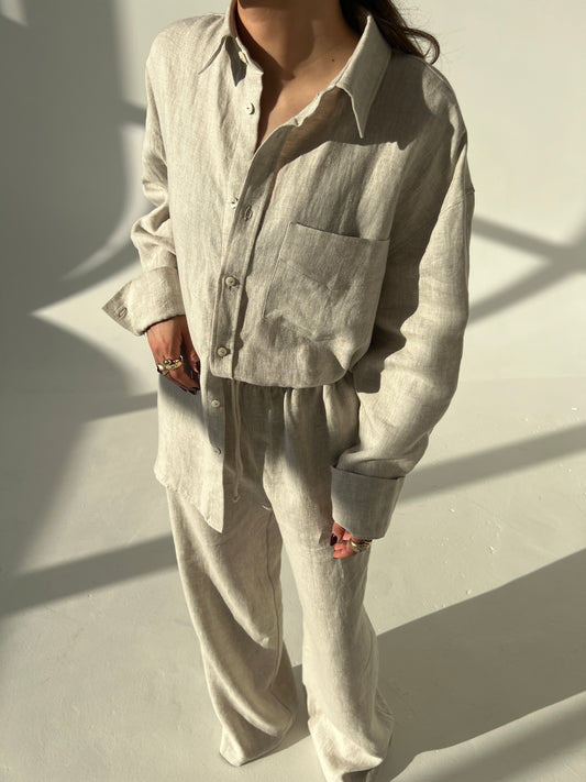 LINEN SHIRT IN NATURAL