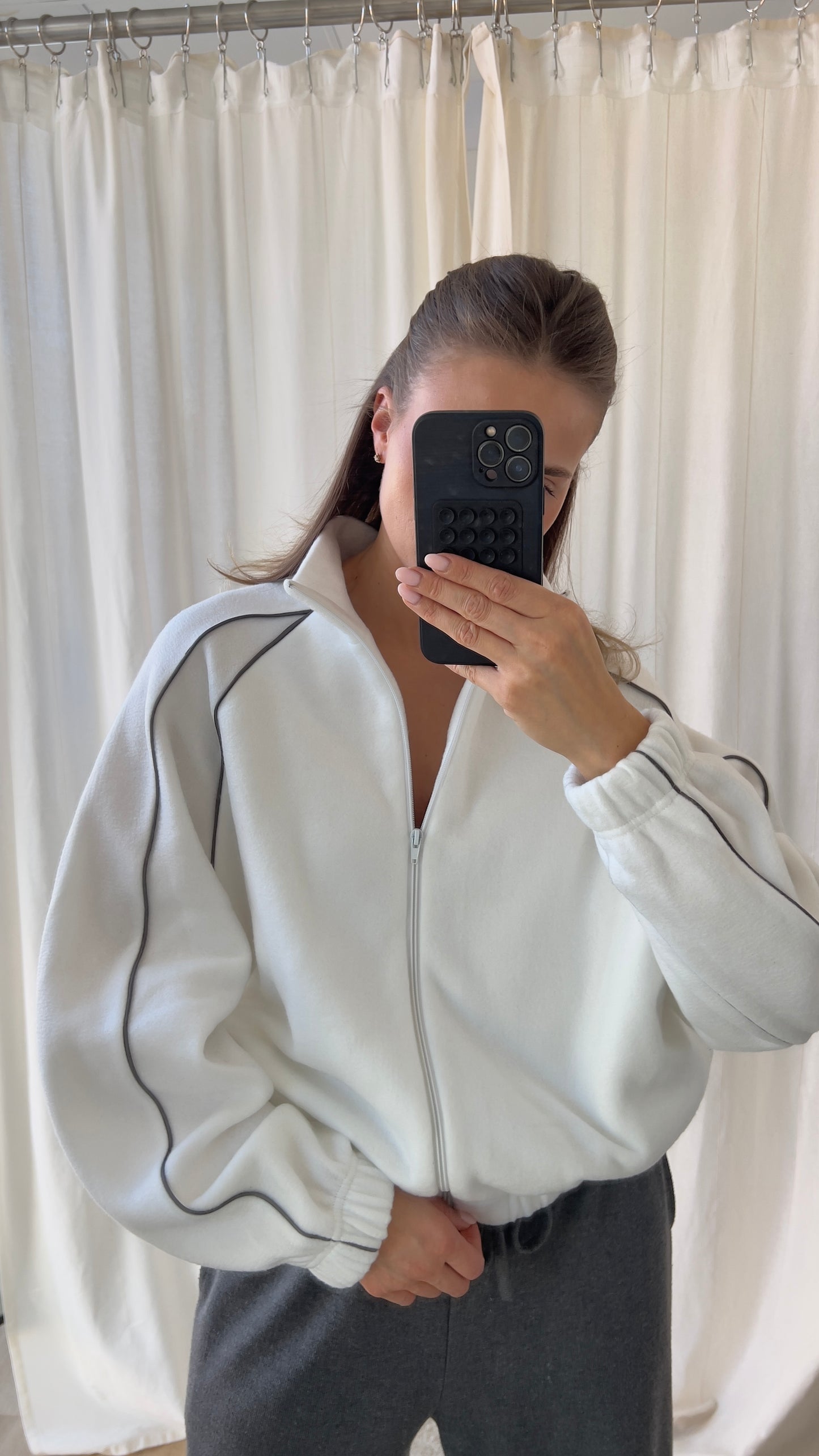 DOUBLE FLEECE JACKET | SOFT WHITE