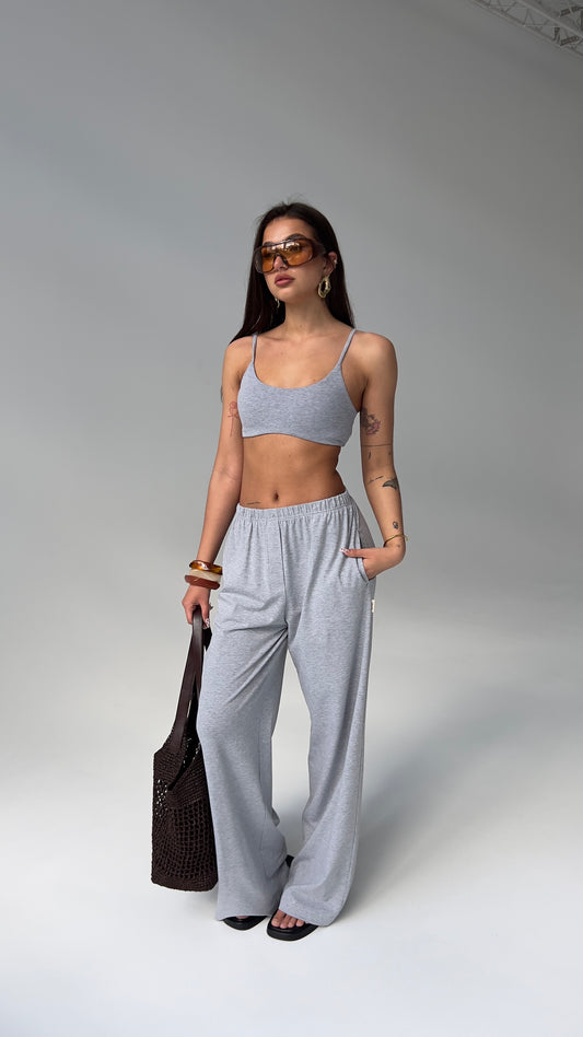 WIDE LEG TROUSERS - CLASSIC MELANGE