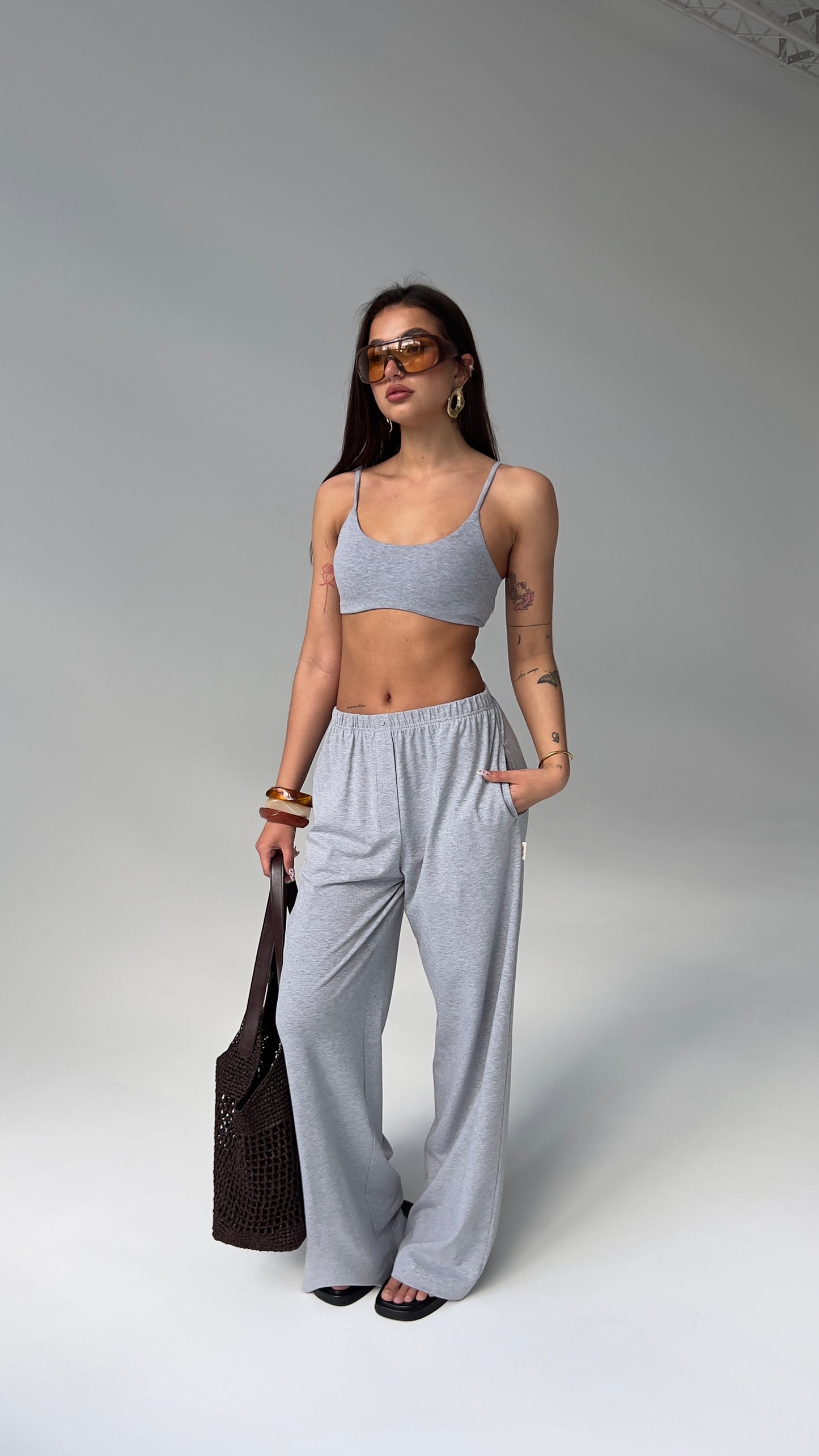WIDE LEG TROUSERS - CLASSIC MELANGE