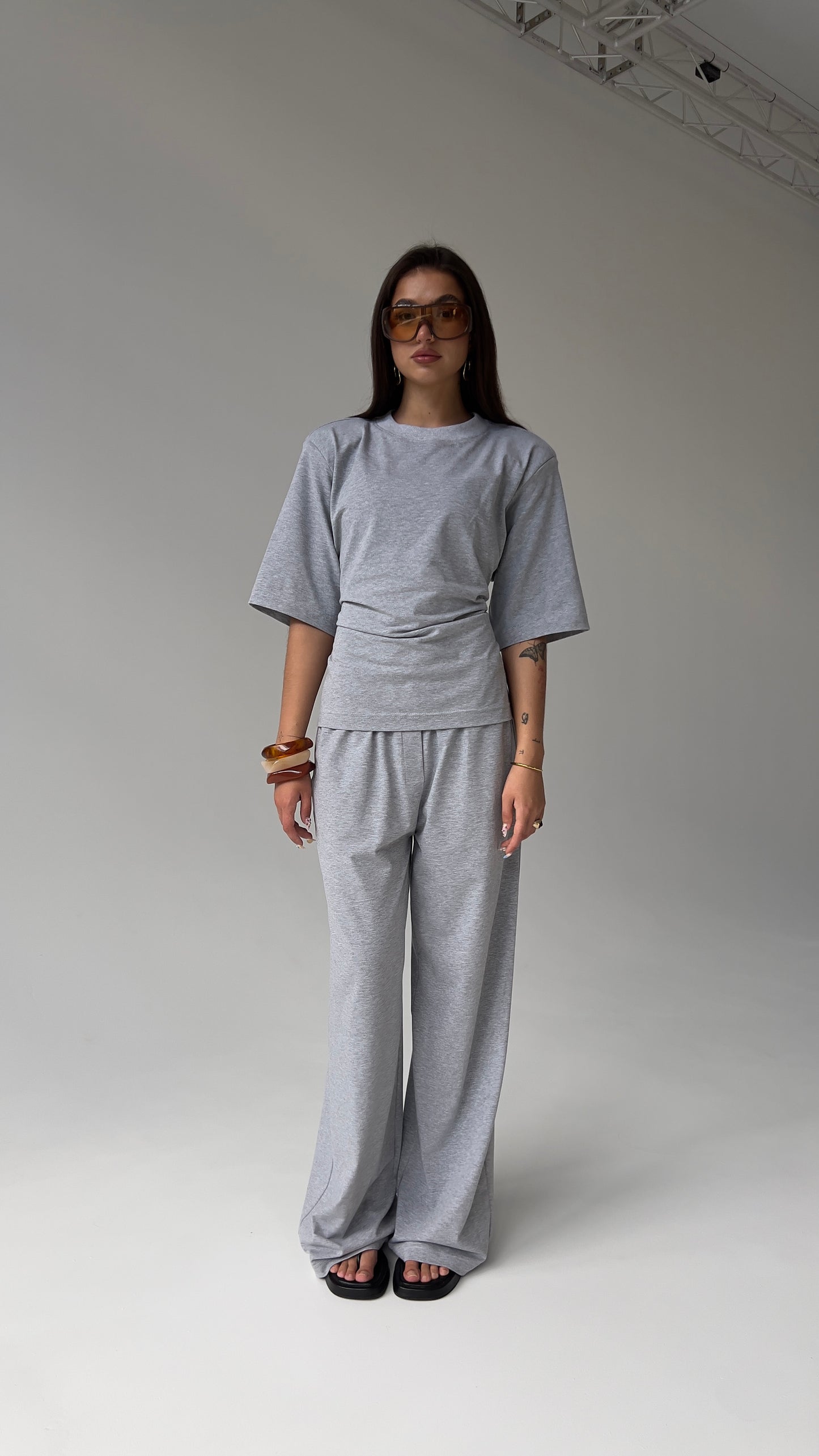 PADDED SHOULDER TEE - CLASSIC MELANGE