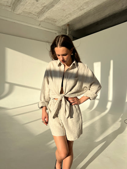 LINEN SHIRT IN NATURAL