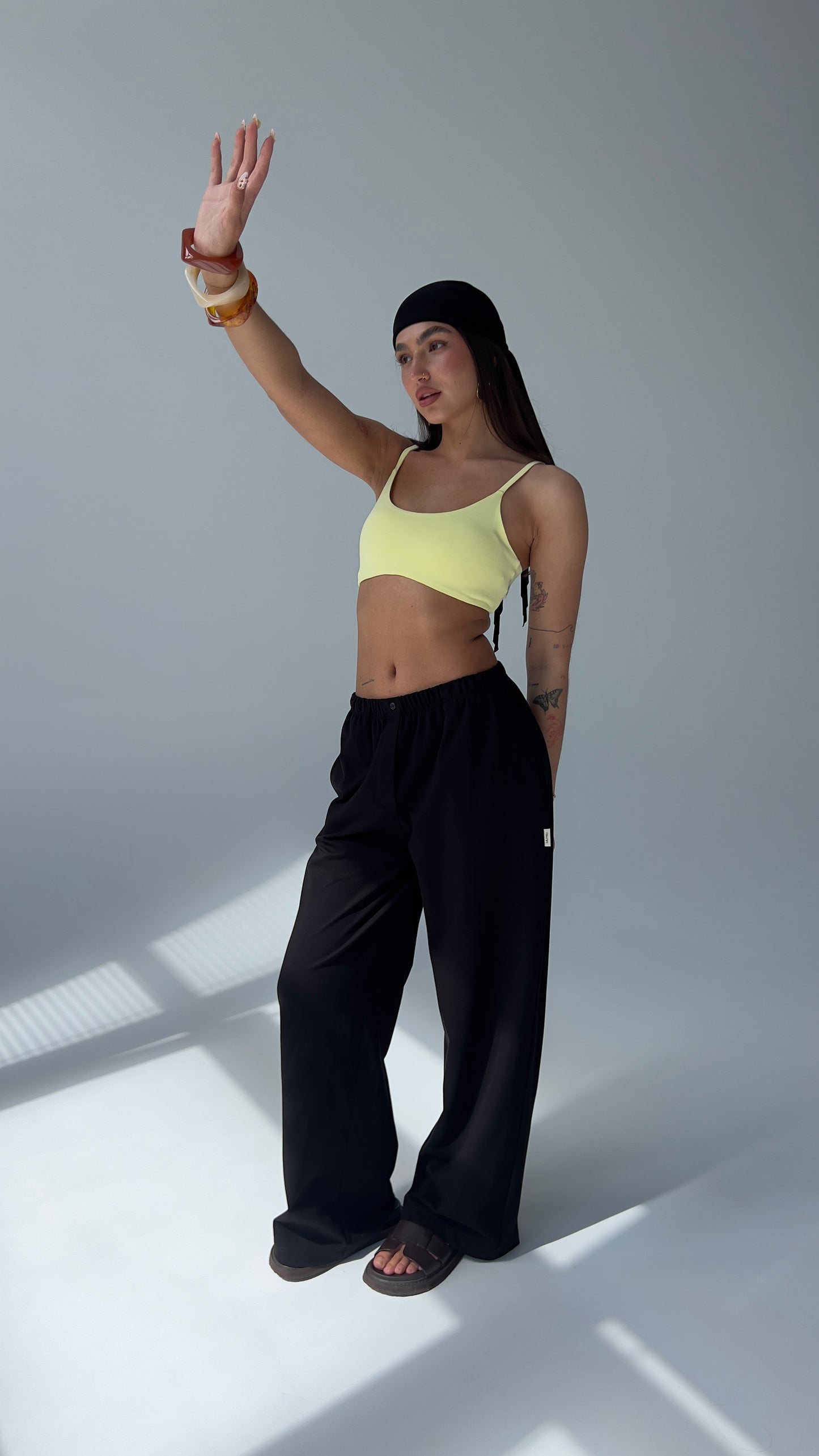 WIDE LEG TROUSERS - BLACK