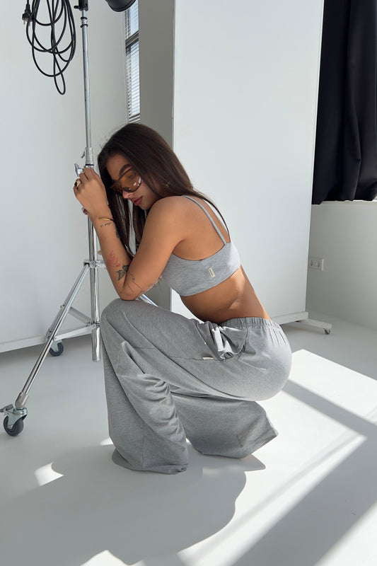 WIDE LEG TROUSERS - CLASSIC MELANGE