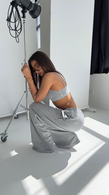 WIDE LEG TROUSERS - CLASSIC MELANGE