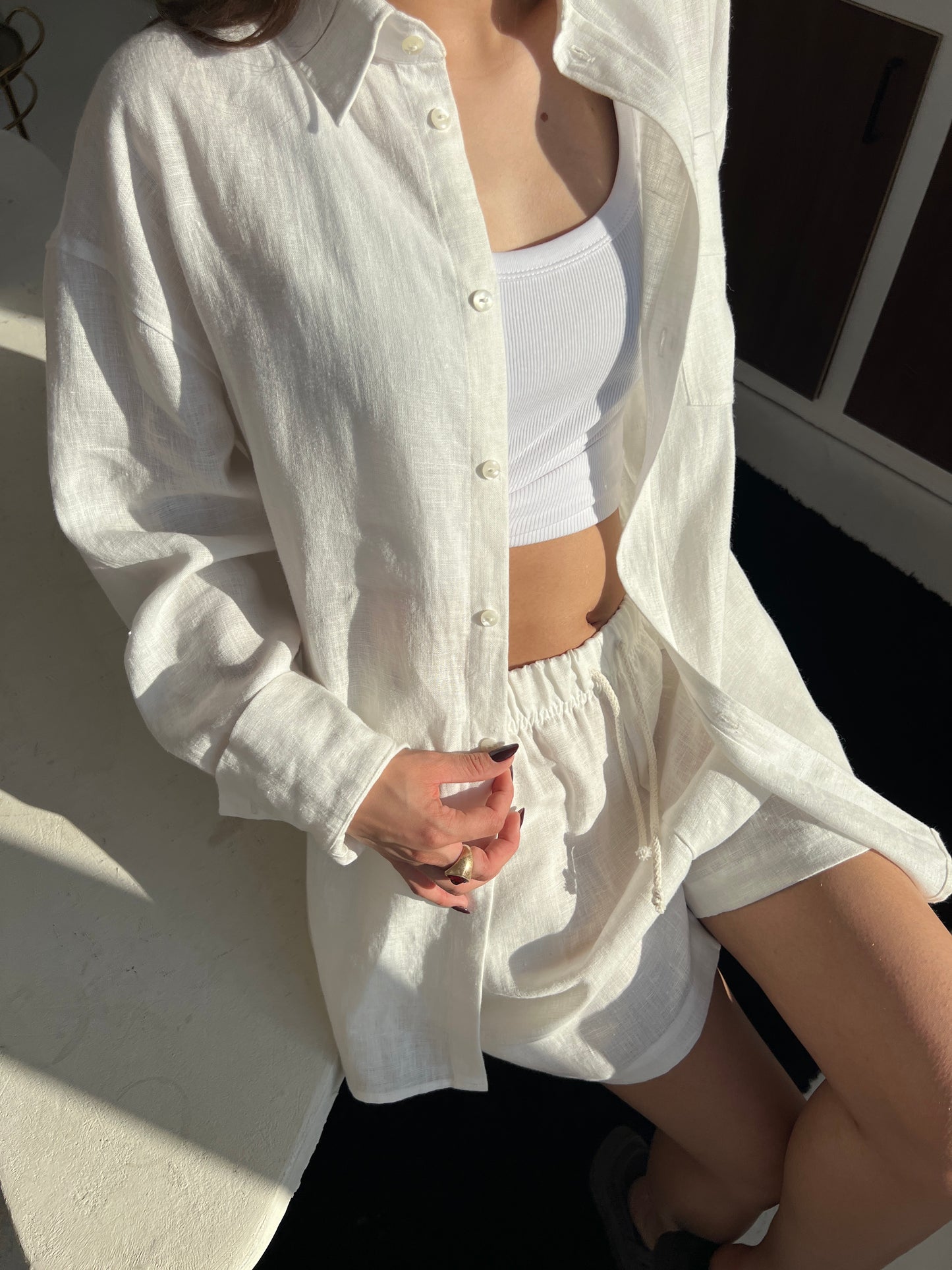 LINEN SHIRT IN SOFT WHITE