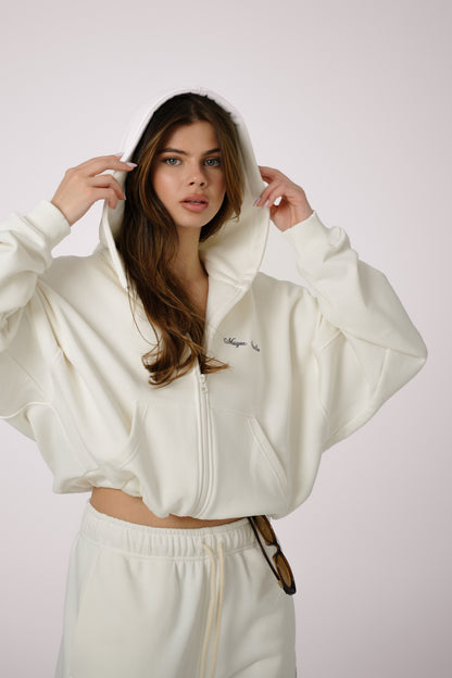 2IN1 ZIP HOODIE – CREAM