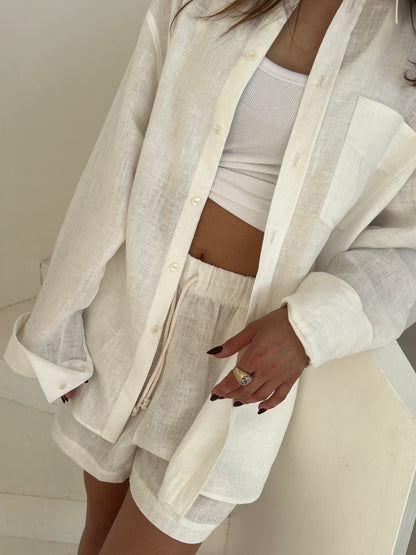 LINEN SHIRT IN SOFT WHITE