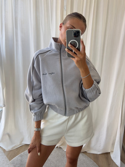 FLEECE COLLAR ZIP - LIGHT GREY