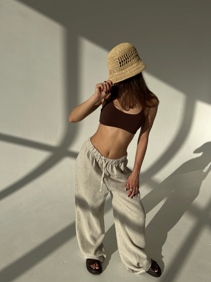 LINEN PANTS IN NATURAL