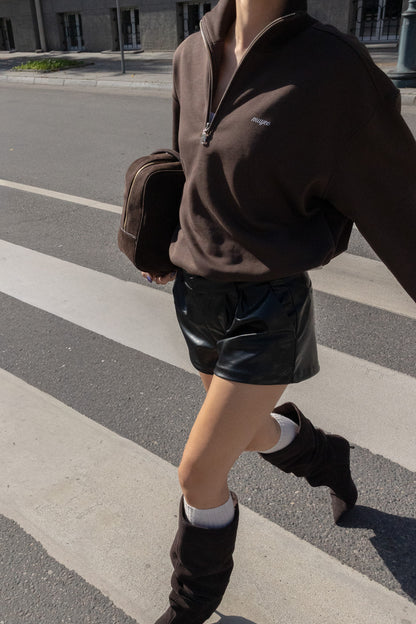 COLLAR ZIP 2IN1 | BLACK COFFE