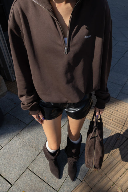 COLLAR ZIP 2IN1 | BLACK COFFE