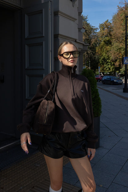 COLLAR ZIP 2IN1 | BLACK COFFE