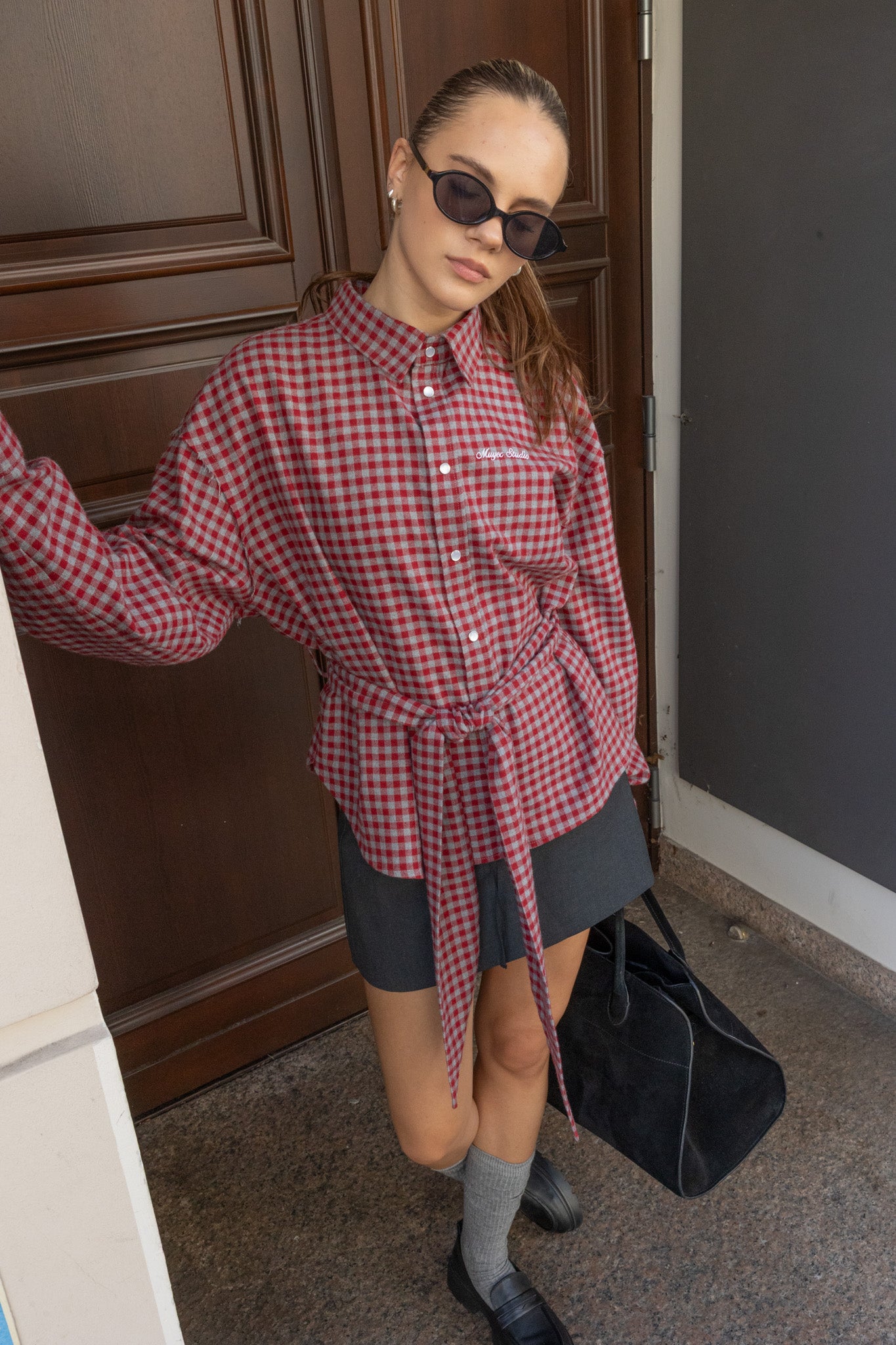 TIE SHIRT | CHERRY MELANGE