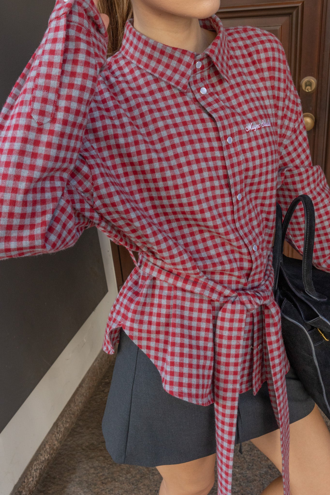 TIE SHIRT | CHERRY MELANGE