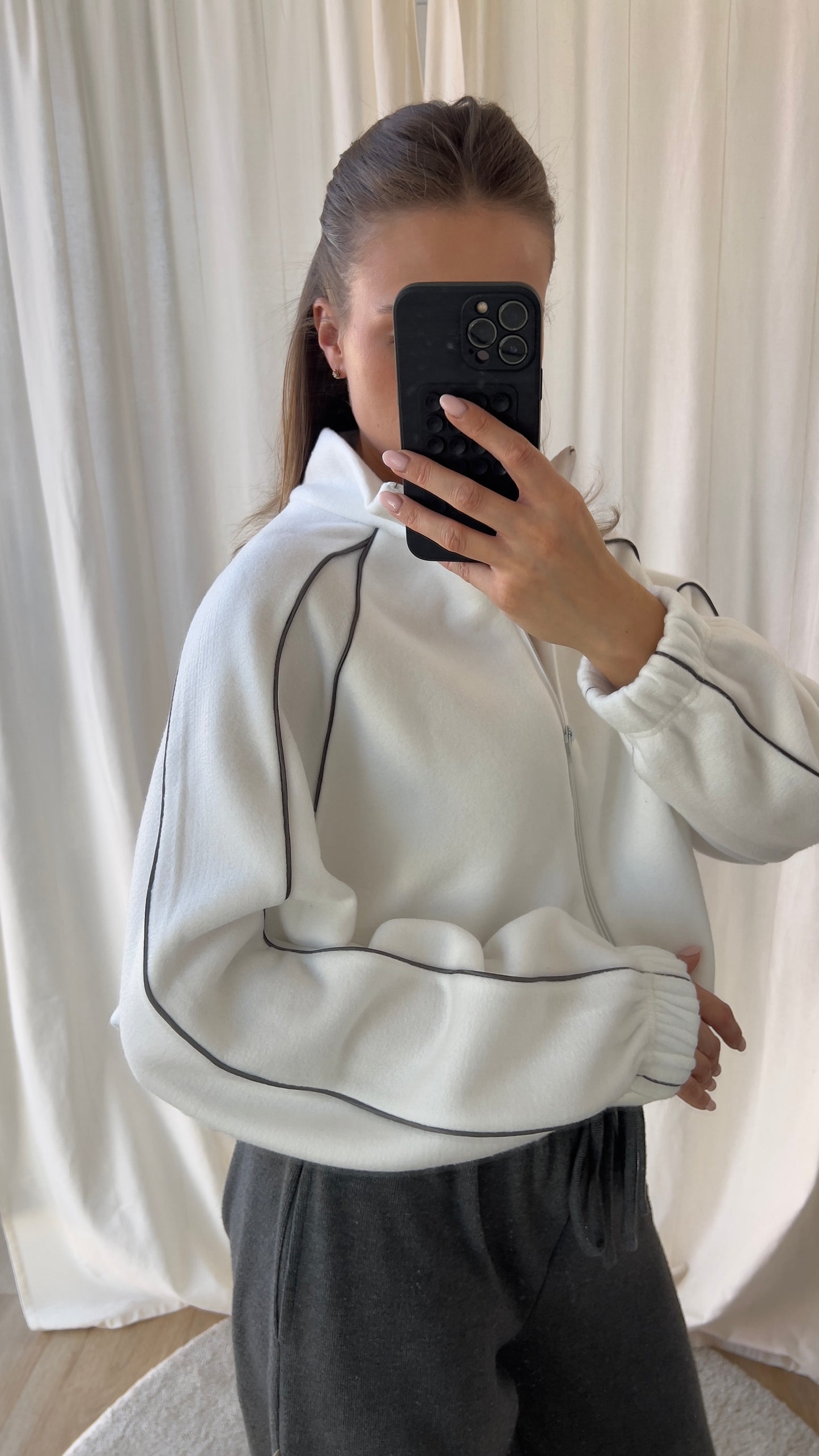 DOUBLE FLEECE JACKET | SOFT WHITE