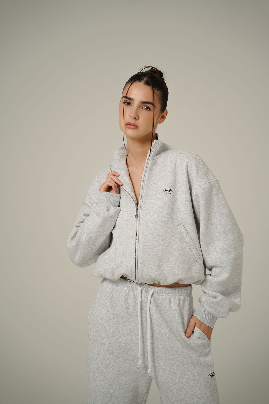 MELANGE COLLAR FULL ZIP