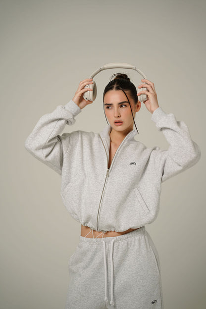 MELANGE COLLAR FULL ZIP