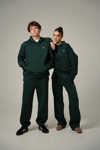 FOREST GREEN STRAIGHT PANTS