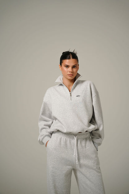 MELANGE COLLAR HALF ZIP