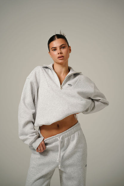 MELANGE COLLAR HALF ZIP