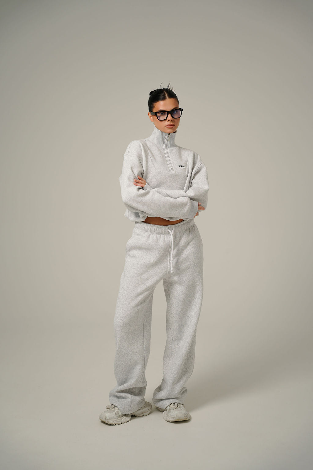 MELANGE COLLAR HALF ZIP