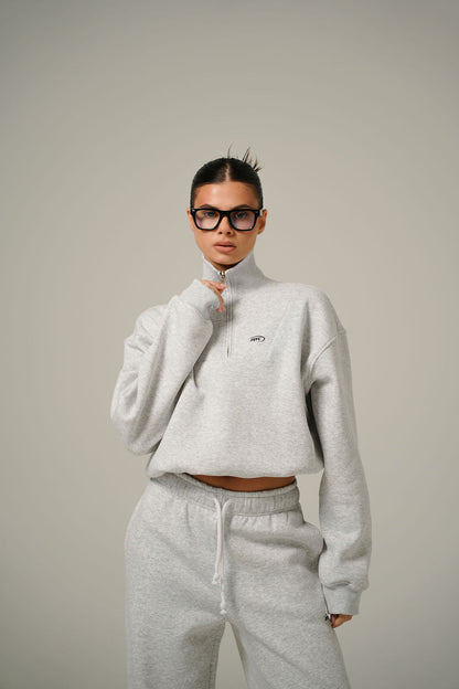 MELANGE COLLAR HALF ZIP