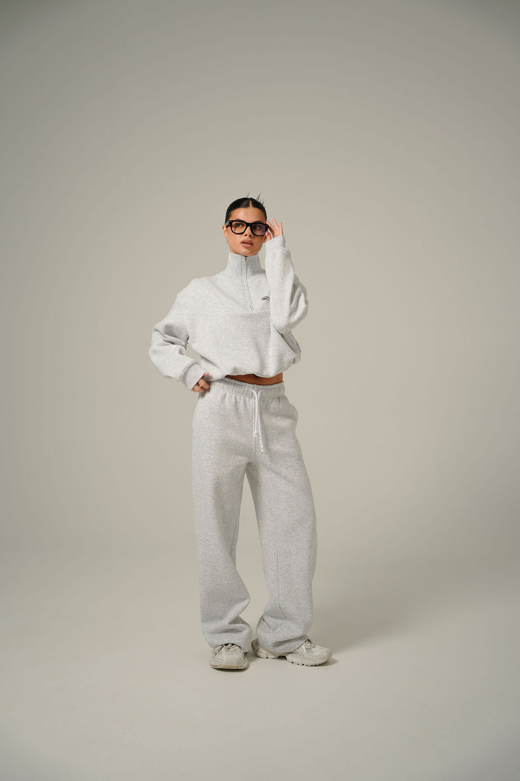 MELANGE COLLAR HALF ZIP