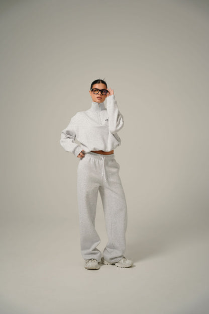 MELANGE COLLAR HALF ZIP