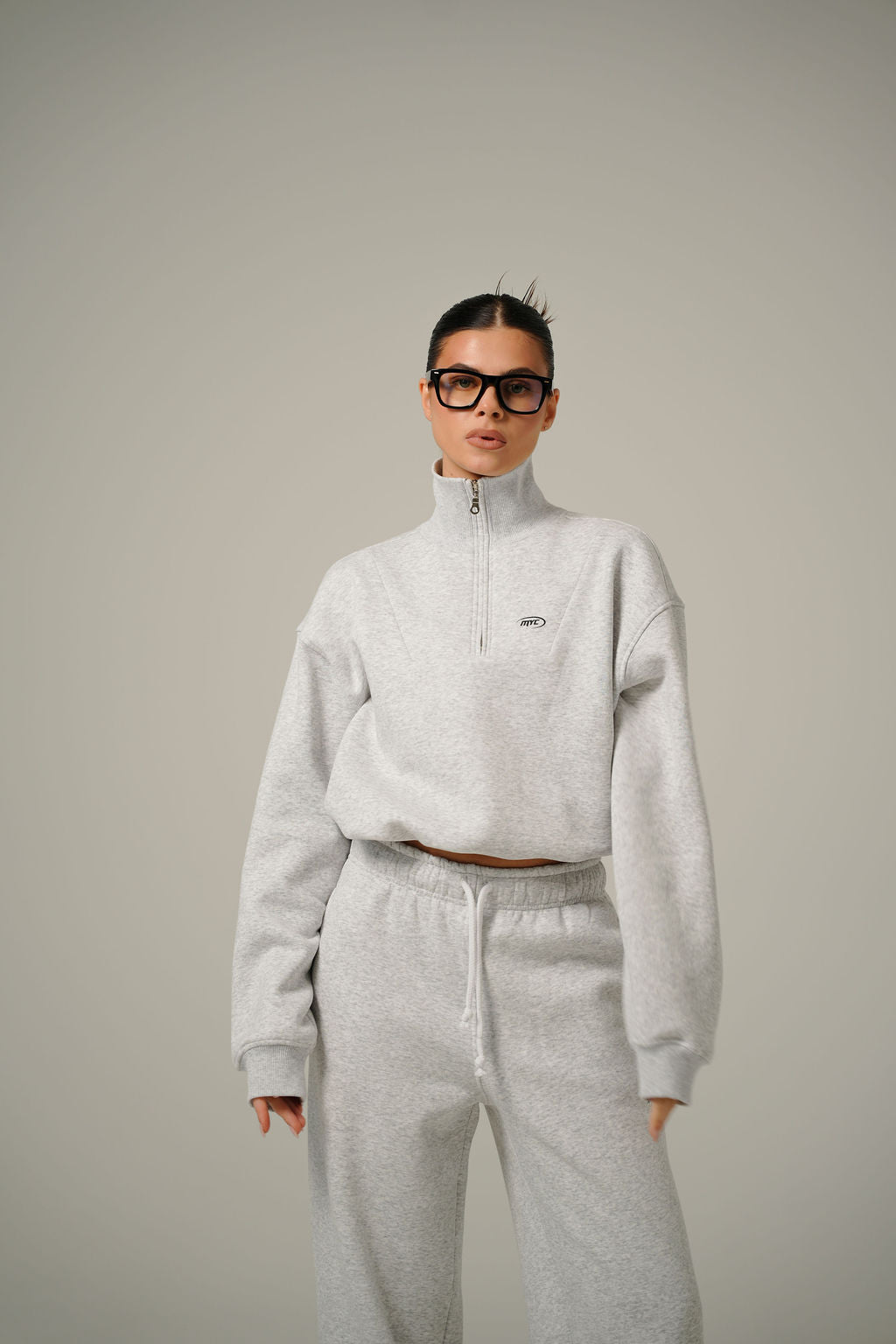 MELANGE COLLAR HALF ZIP