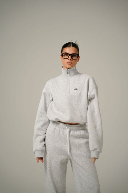 MELANGE COLLAR HALF ZIP