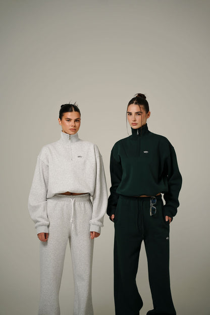 FOREST GREEN COLLAR HALF ZIP