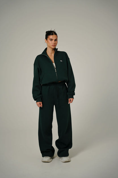 FOREST GREEN COLLAR FULL ZIP