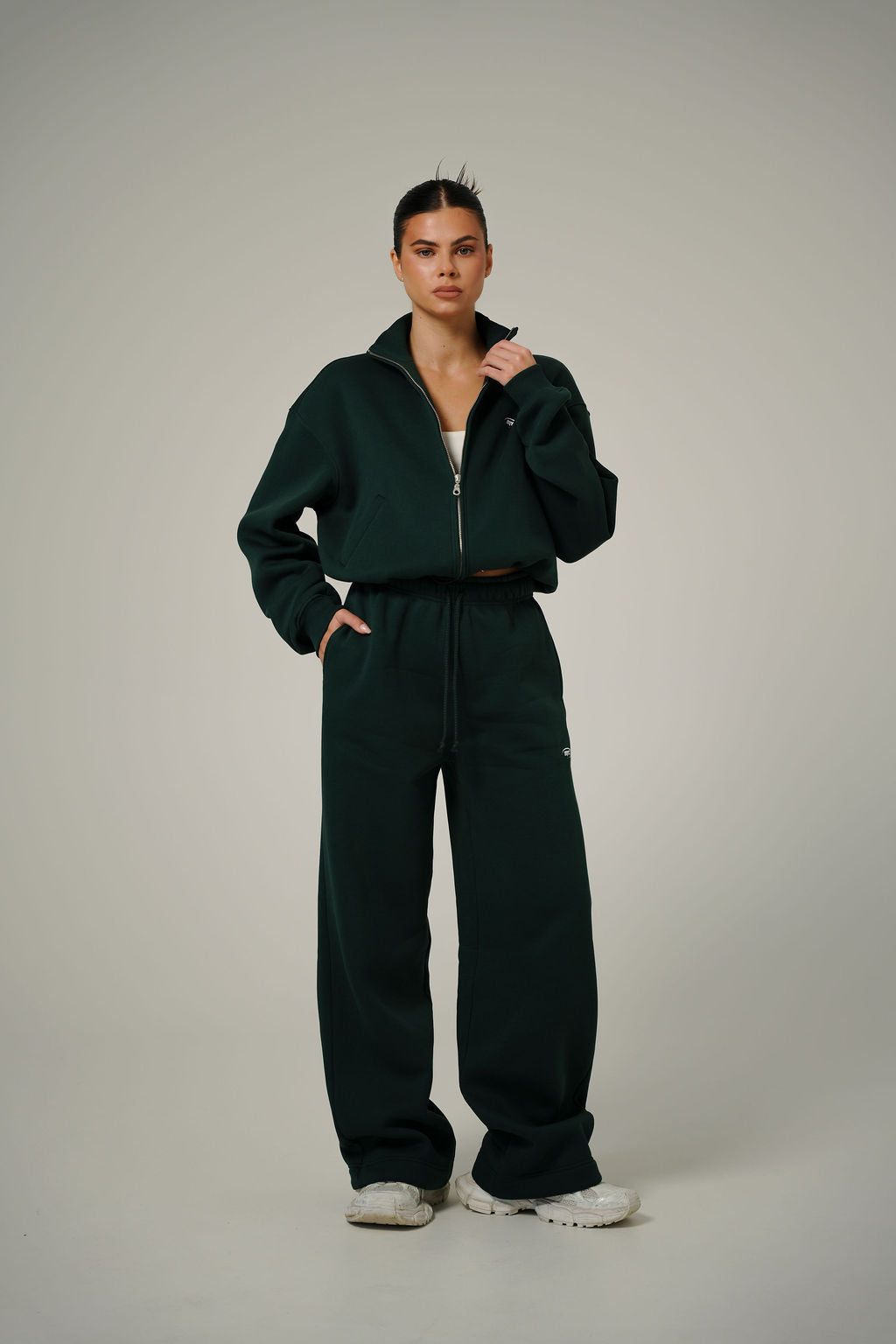 FOREST GREEN BAGGY 2IN1 PANTS