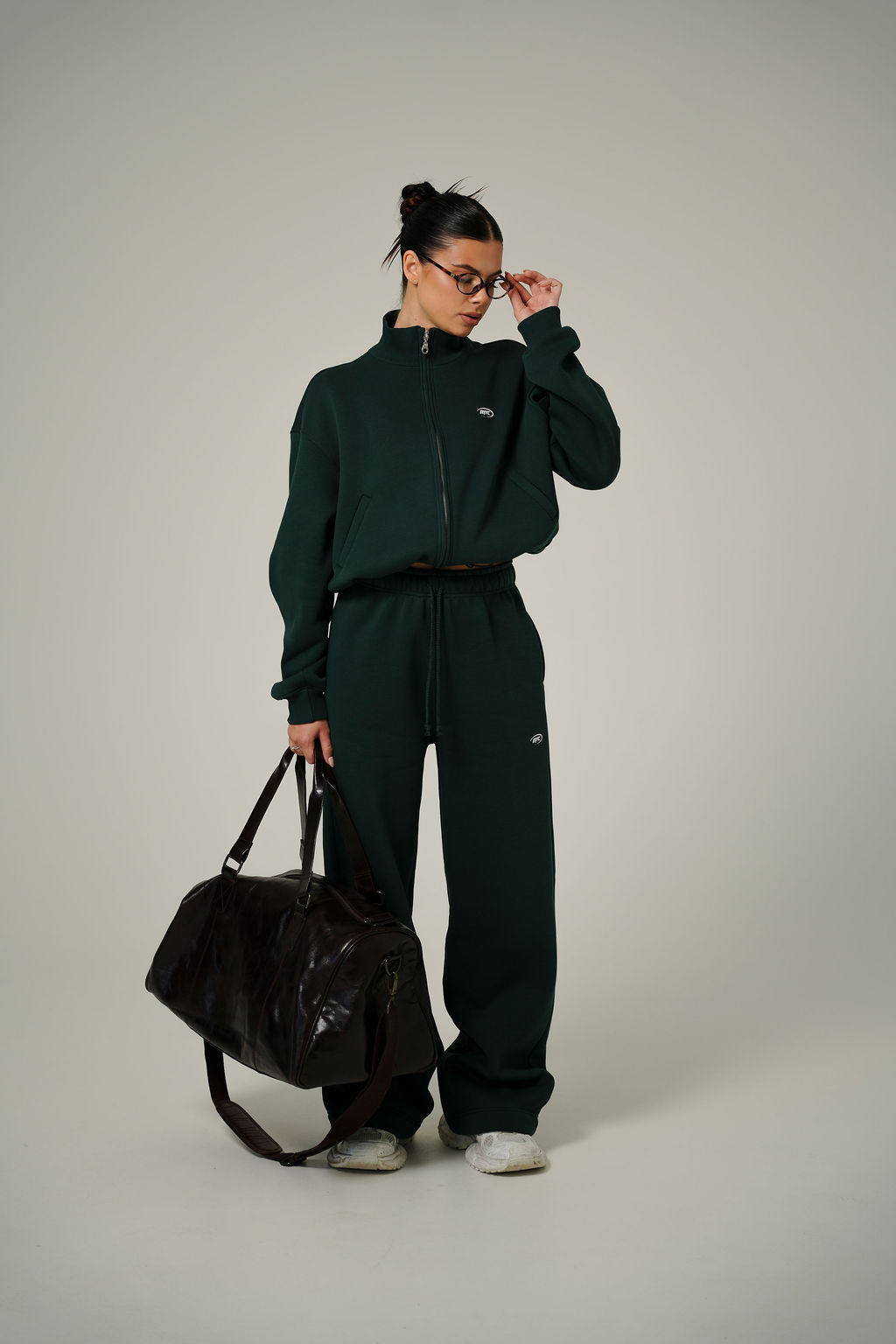 FOREST GREEN BAGGY 2IN1 PANTS