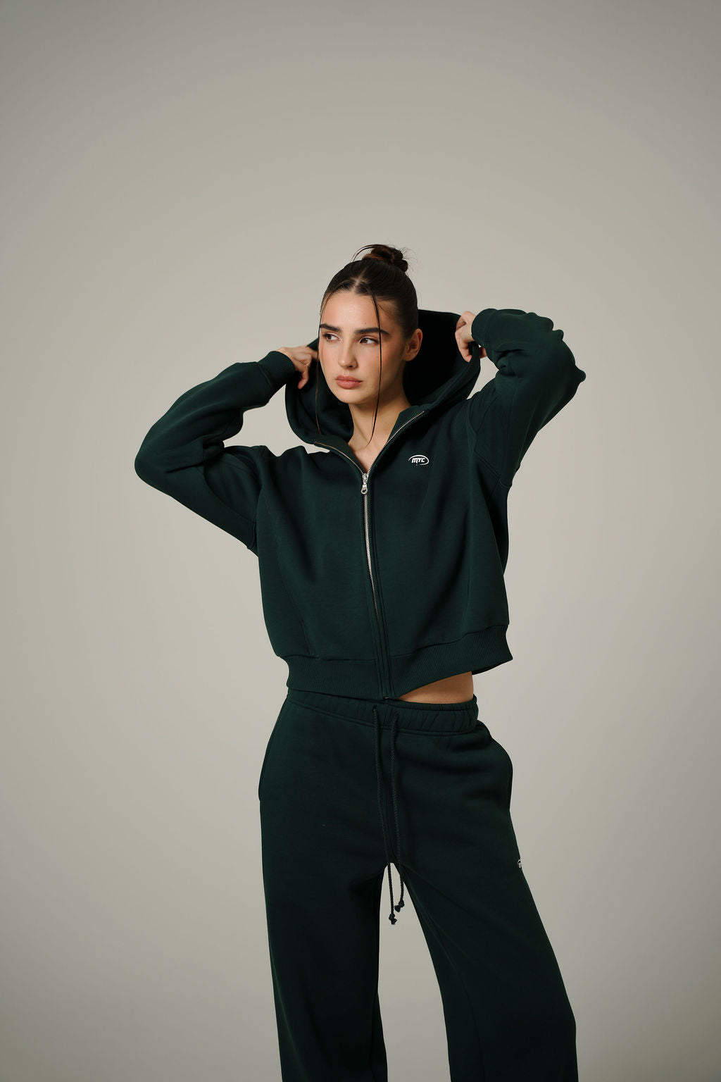 FOREST GREEN ZIP HOODIE