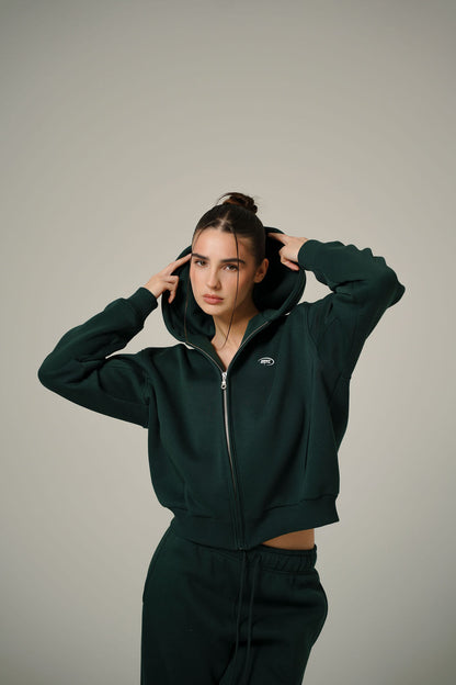FOREST GREEN ZIP HOODIE