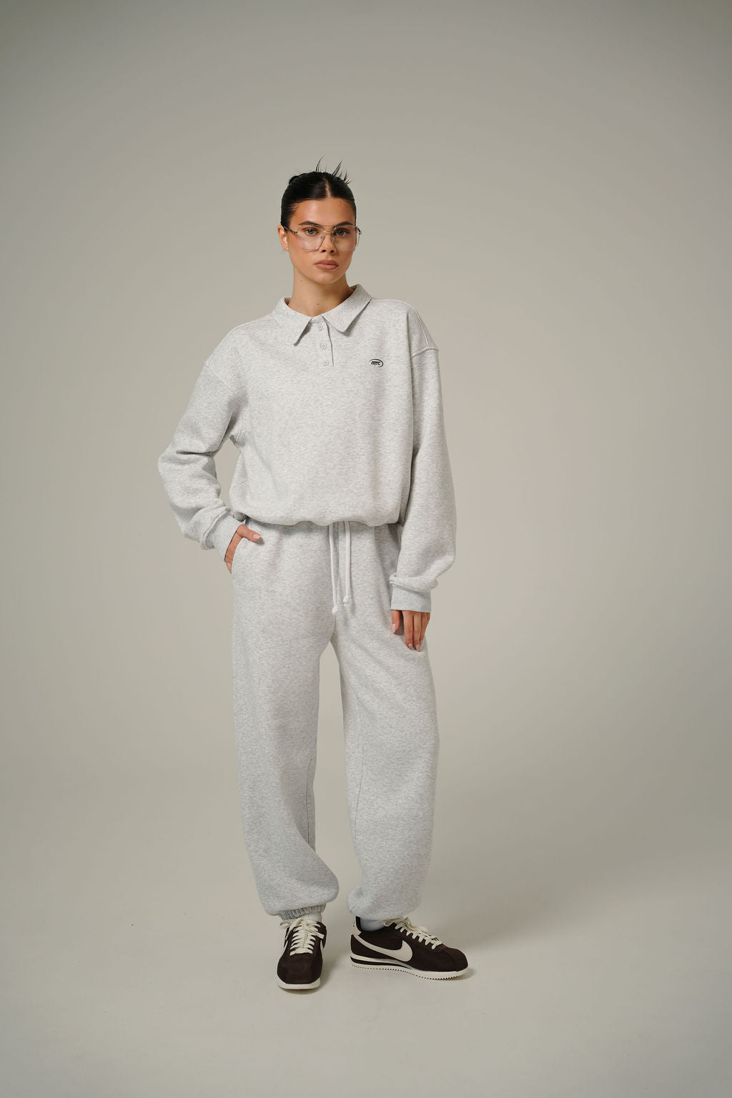 MELANGE POLO PULLOVER