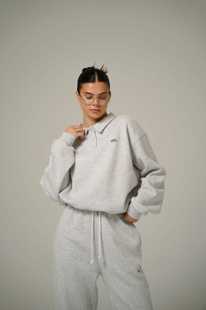 MELANGE POLO PULLOVER