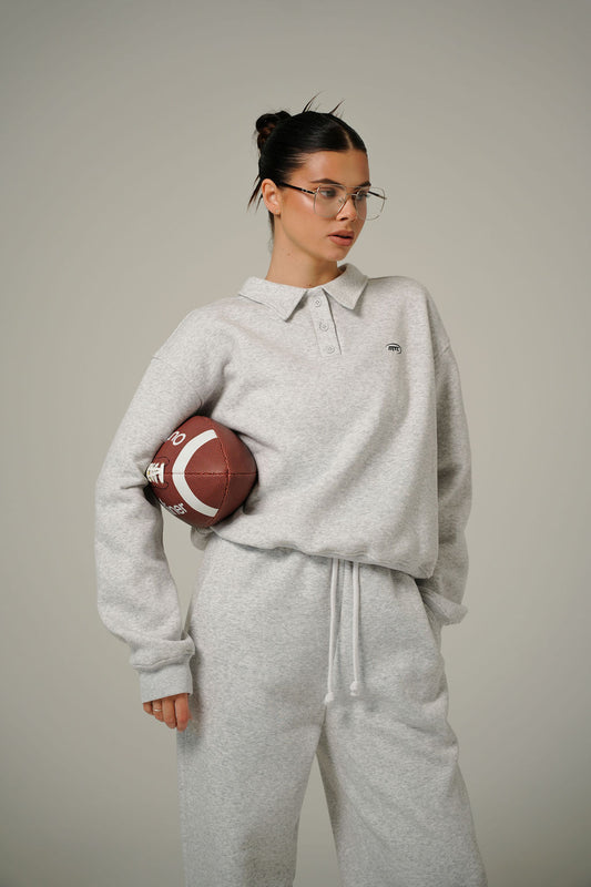 MELANGE POLO PULLOVER