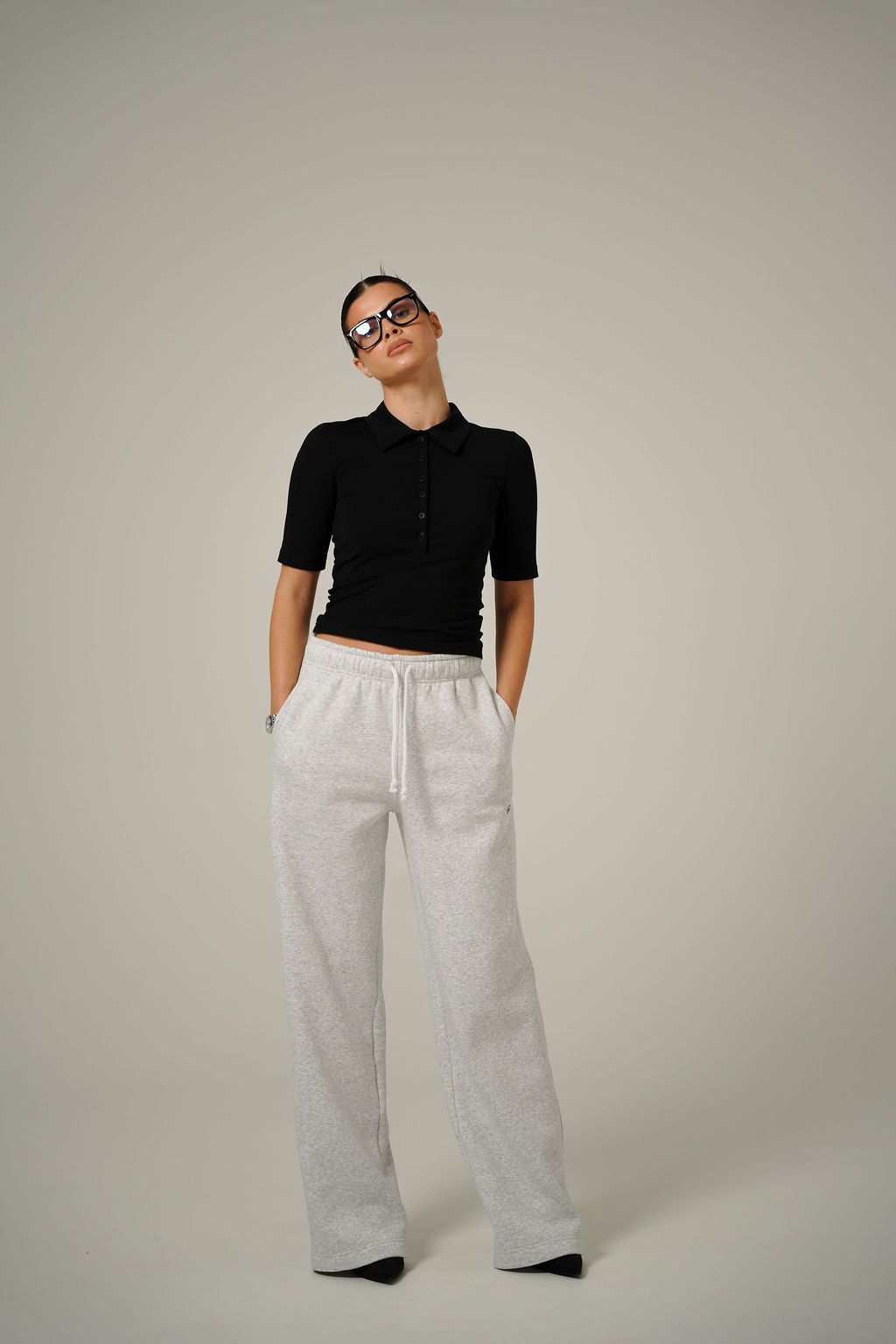 MELANGE STRAIGHT PANTS